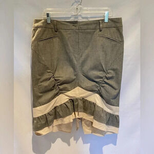 Atelier ruched skirt with pinstripes size 12